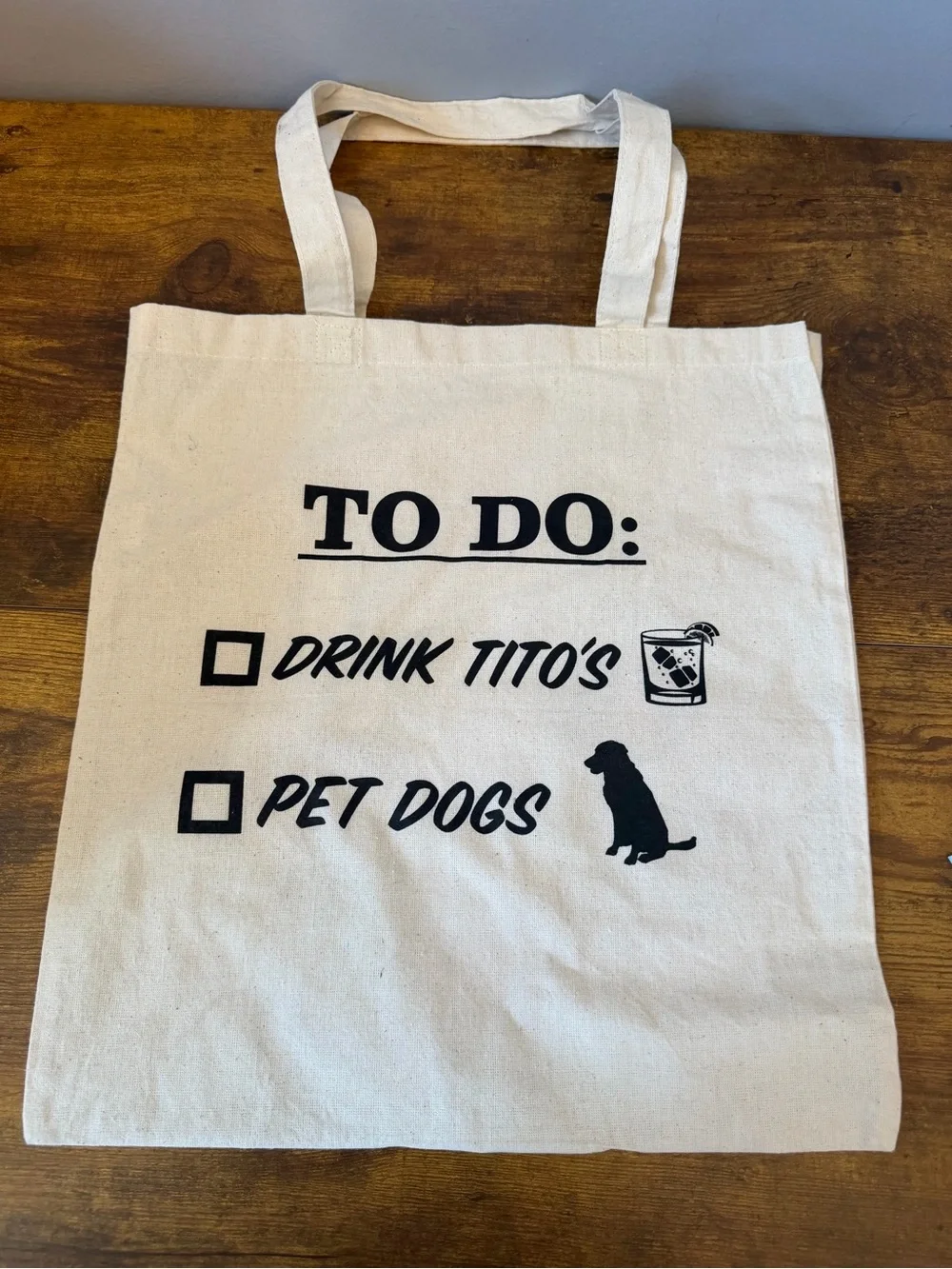 Tito’s Handmade Vodka Dog Sweater XS & Dog People Canvas Tote Promo Austin TX‎